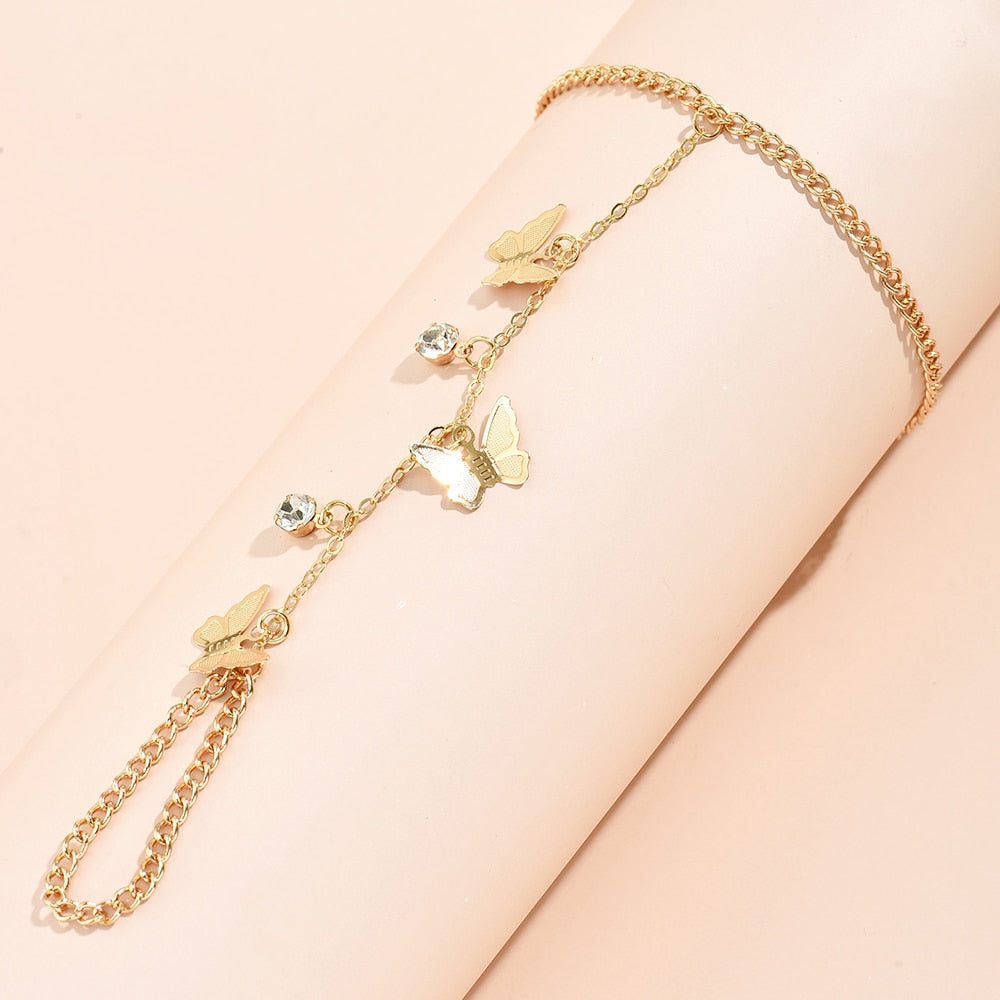 Pearl Chain Bracelet Ring
