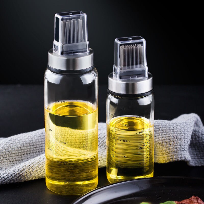 Glass Oil Bottle with Silicone Brush