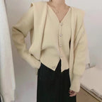 Knitted Cardigan Blue V-Neck
