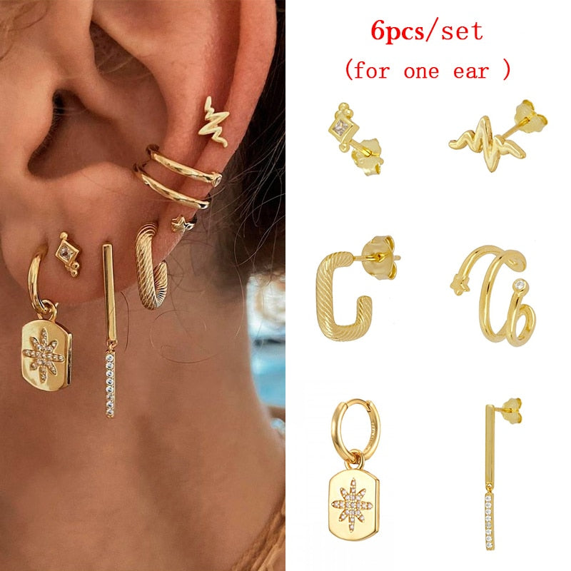Gold Earrings Set