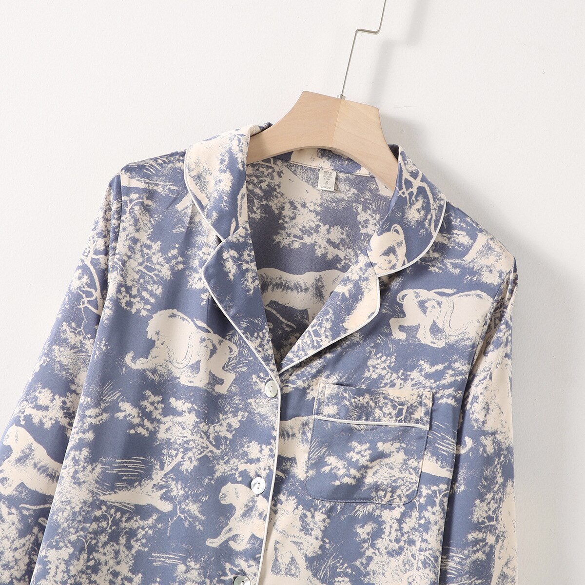 Casual Silk  Two-piece Pajama Set