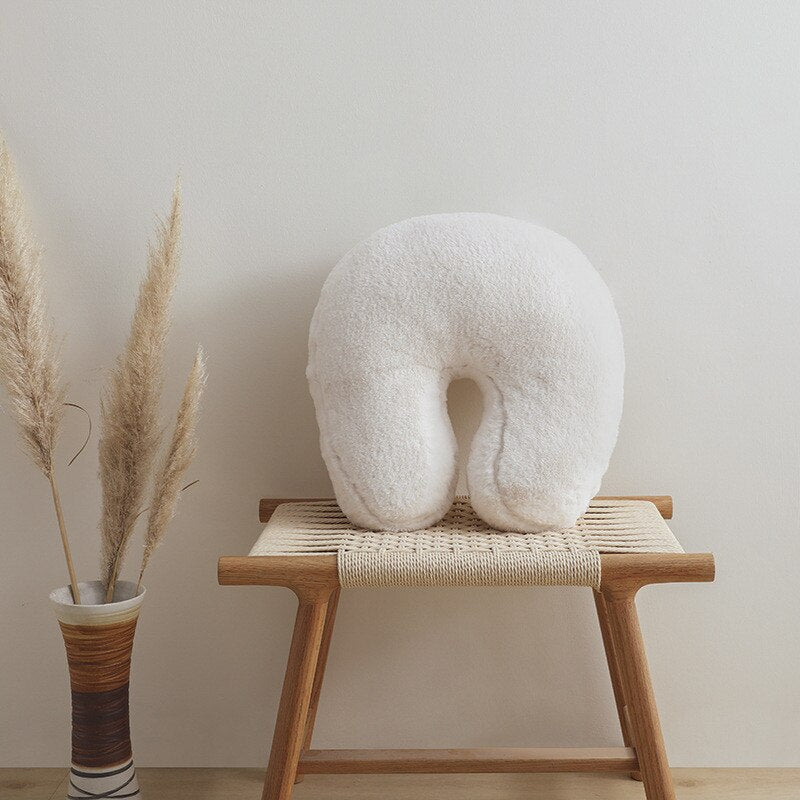 Shape Letter White Plush Pillow