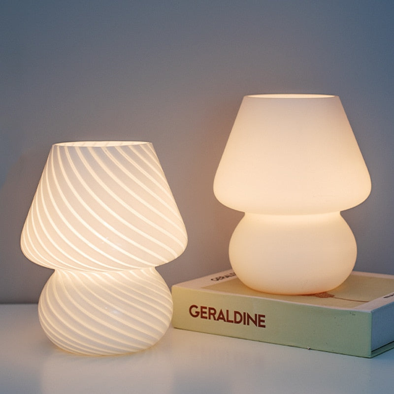 Mushroom Glass LED Desk Lamp