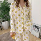 Kawaii Smiley Print Pyjamas 2 Piece Set