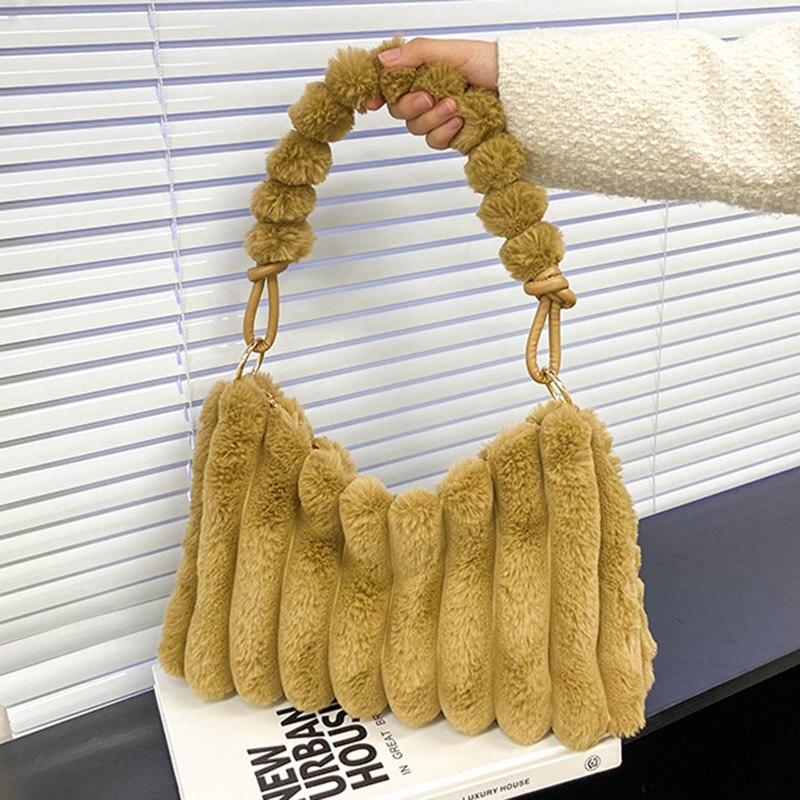 Wool Fluffy Fur Shoulder Bag