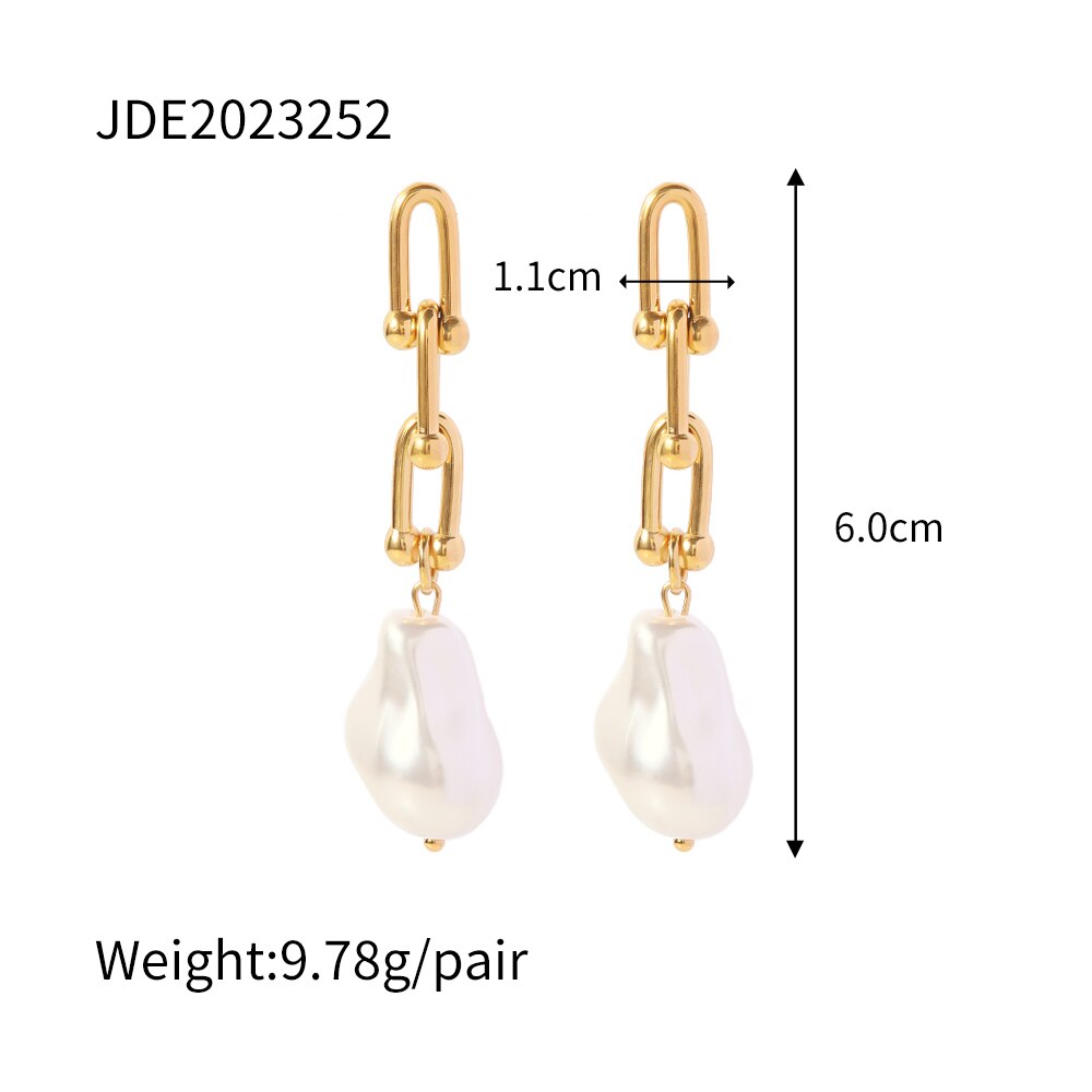 Pearl Stainless Steel Earrings