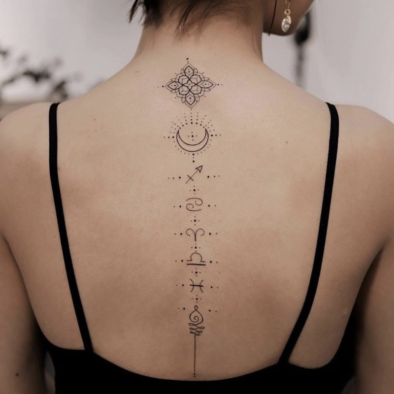 Rune Tattoo Back Spine Sticker