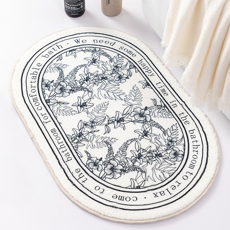 Flowers French Bathroom Rug