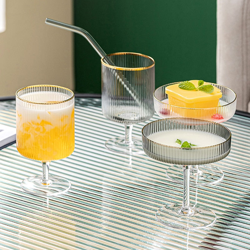 Stripes Transparent Glass Cocktail Set