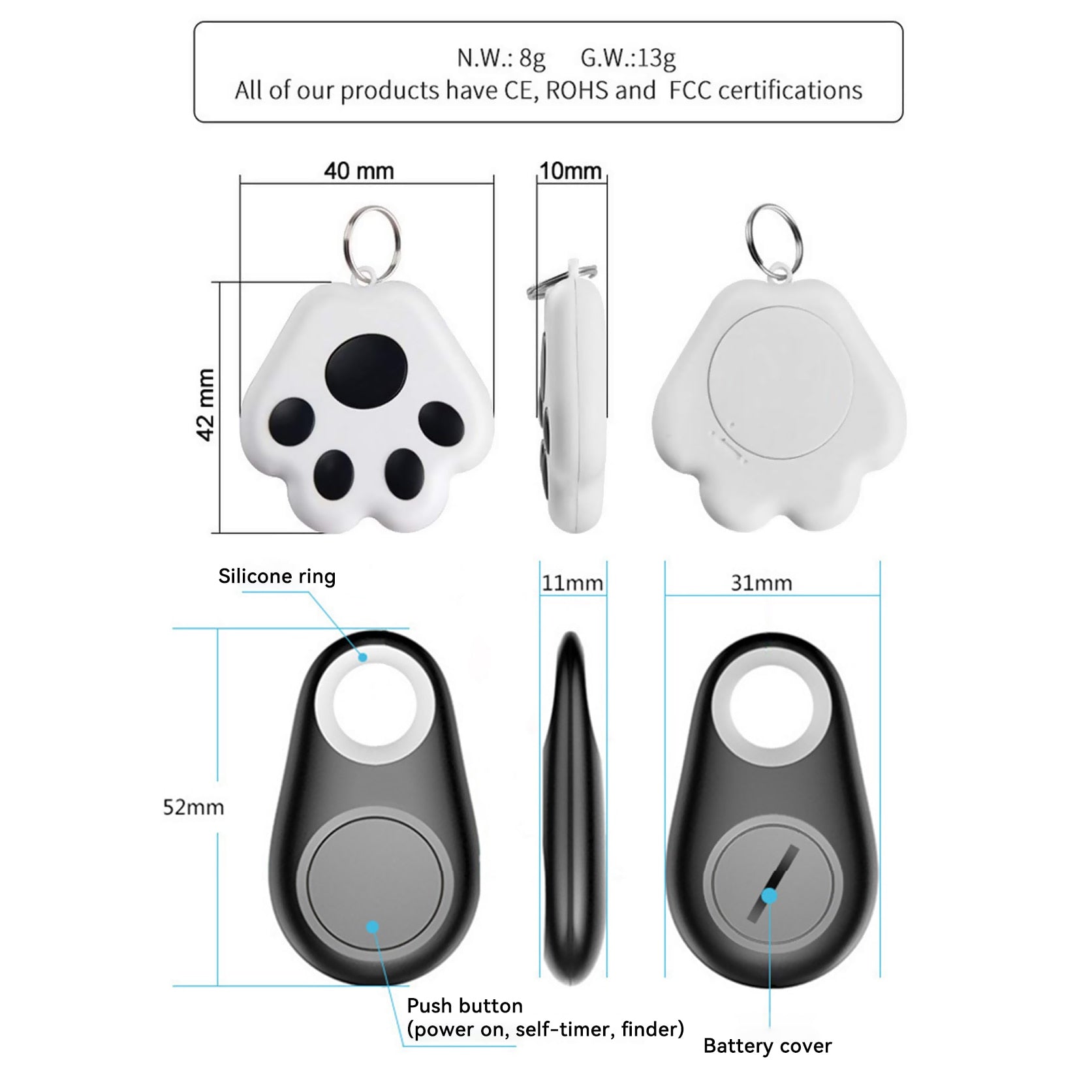 Anti-Lost GPS Tracking Tag Locator  Waterproof