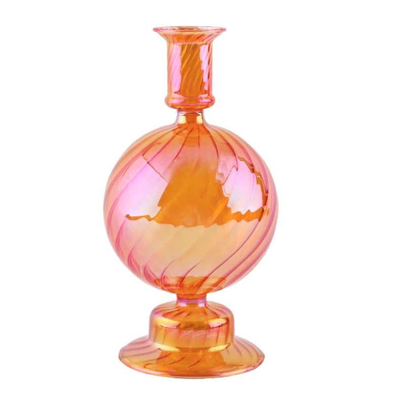 Holographic Glass Candle Holders