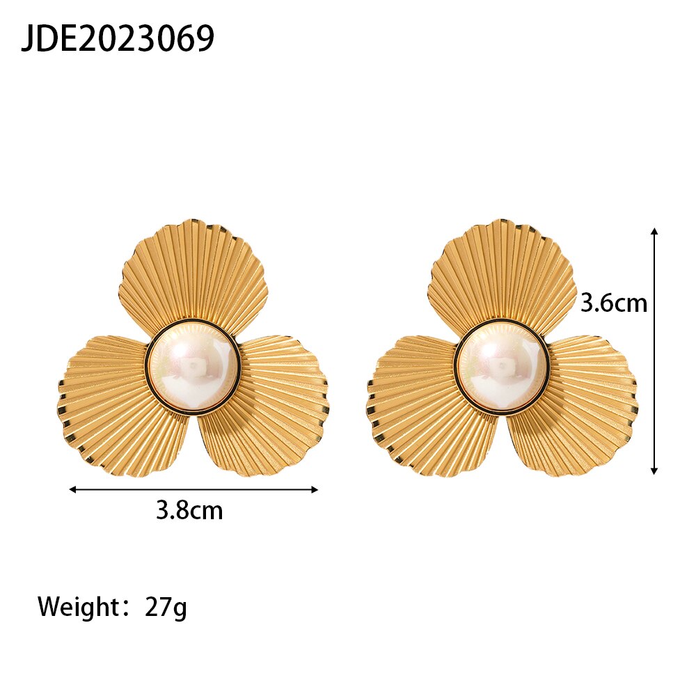 Pearl Stainless Steel Earrings