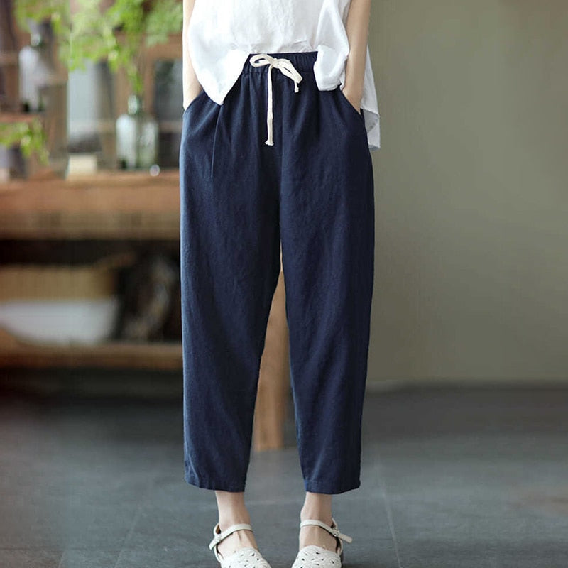 Blue Navy Loose Harem Pants