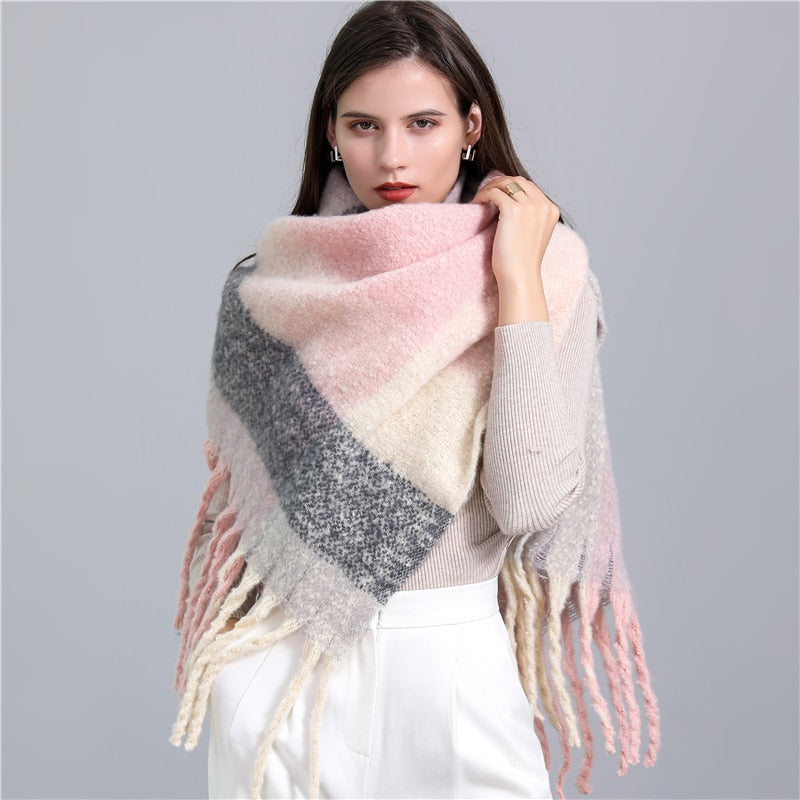 Oversize Plaid Scarf