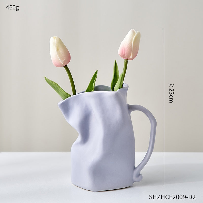 Nordic Pleated Ceramic Flower Pot
