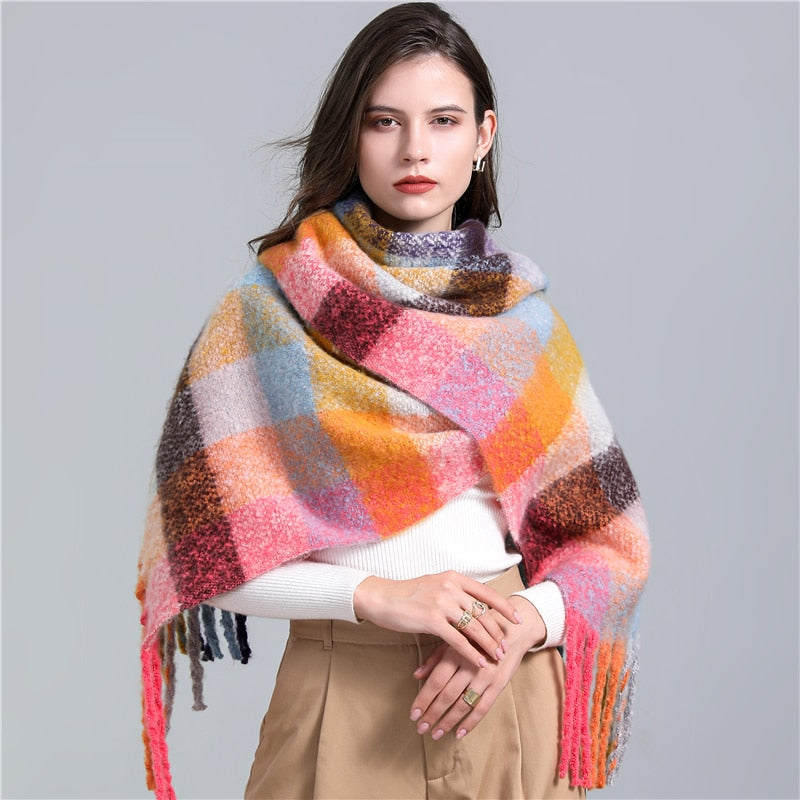 Oversize Plaid Scarf