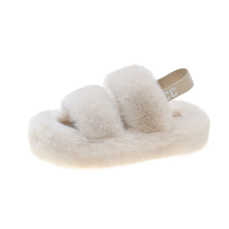 Platform Fur Slippers