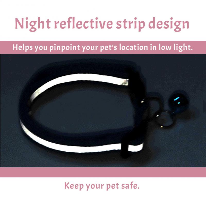 1Pc Pet Collar Reflective With Bell