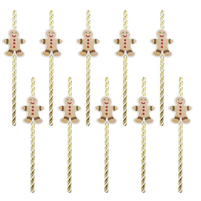 10Pcs/pack Christmas Disposable Paper Traws