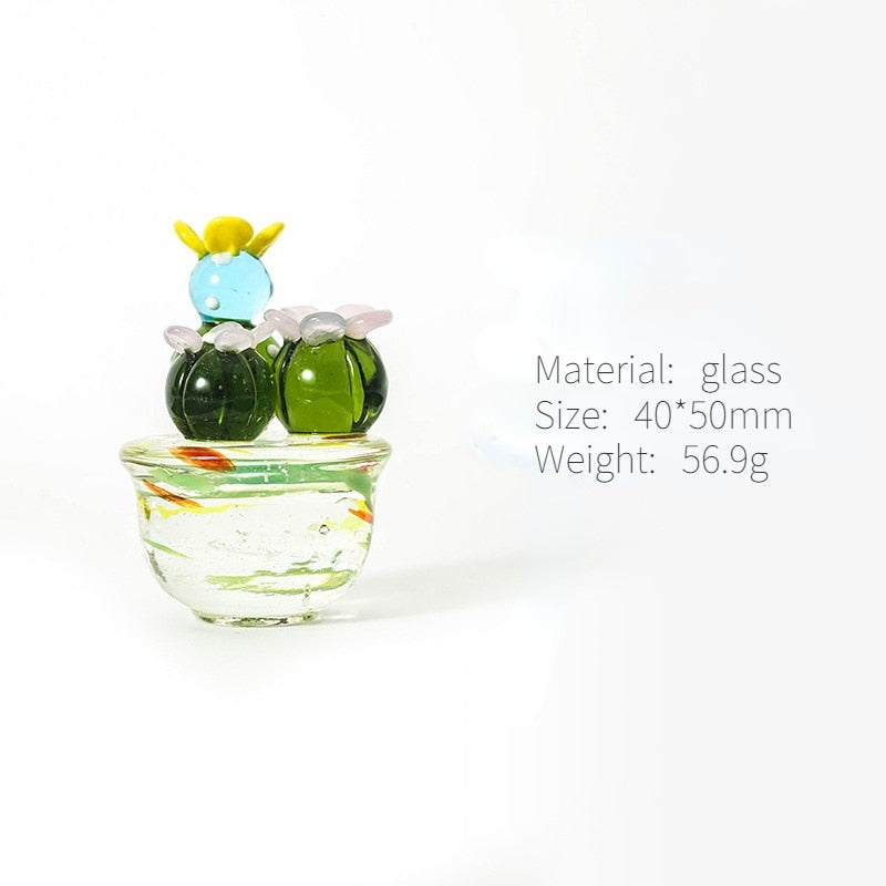 Glass Cactus Decor