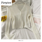 Knitted Cardigans Crop Top