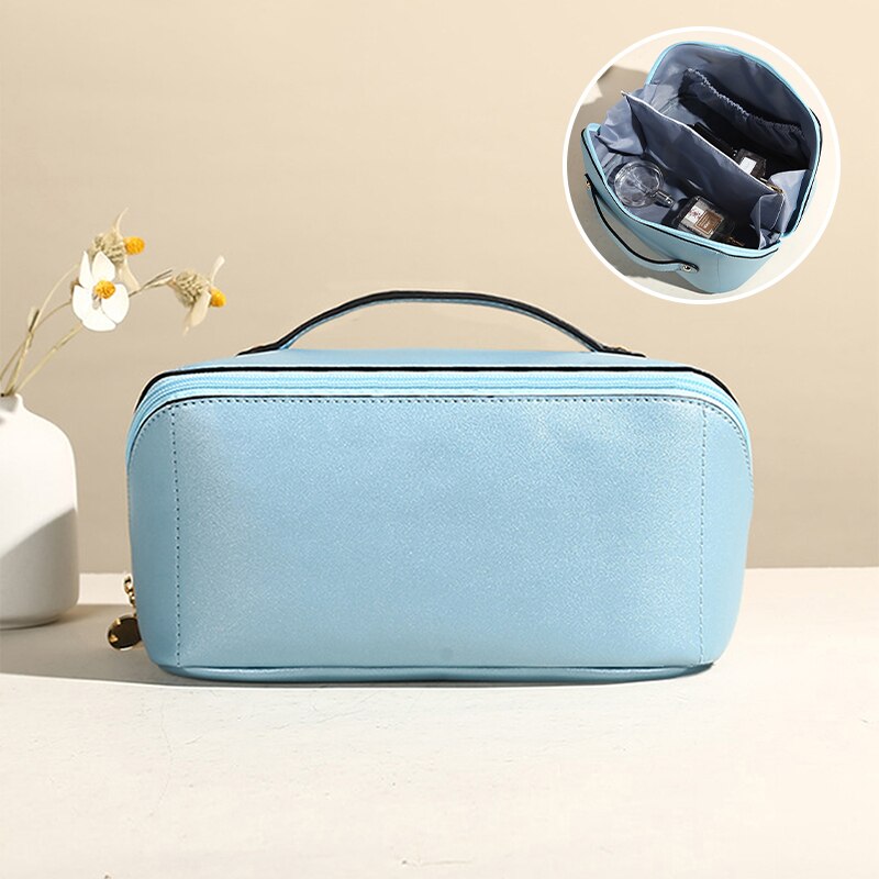 Makeup Bag Leather Cosmetic Bag