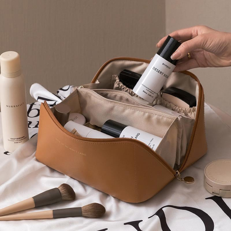 Makeup Bag Leather Cosmetic Bag