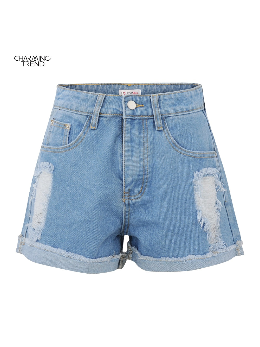 Slim High Waist Jeans Shorts