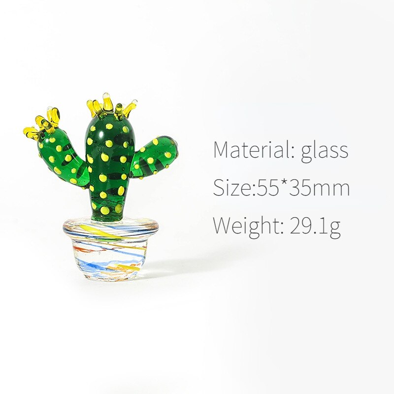 Glass Cactus Decor