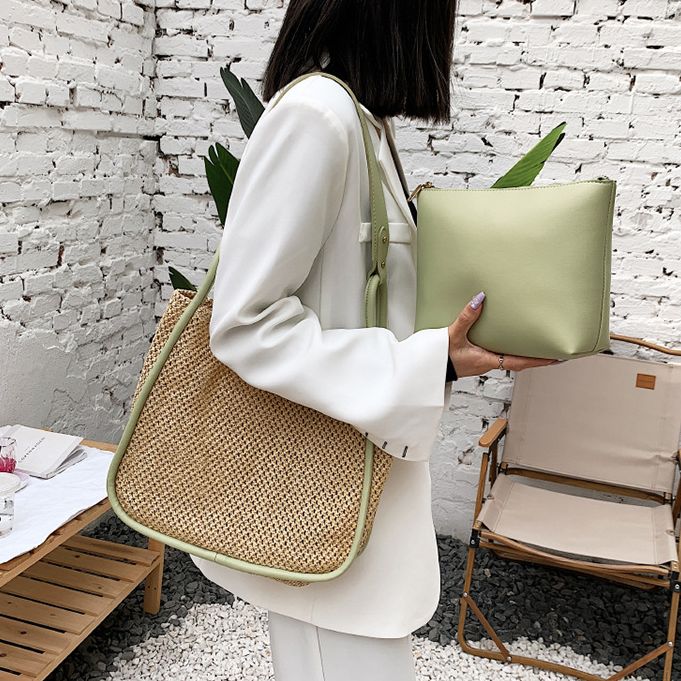 2 Pcs/set Woven Tote Bags