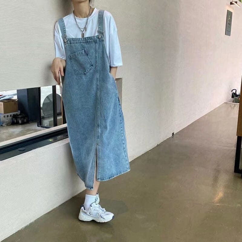 Denim Jumpsuits Wide Leg