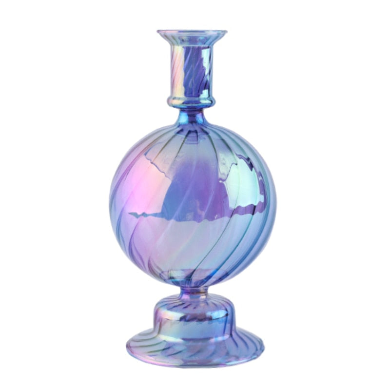 Holographic Glass Candle Holders
