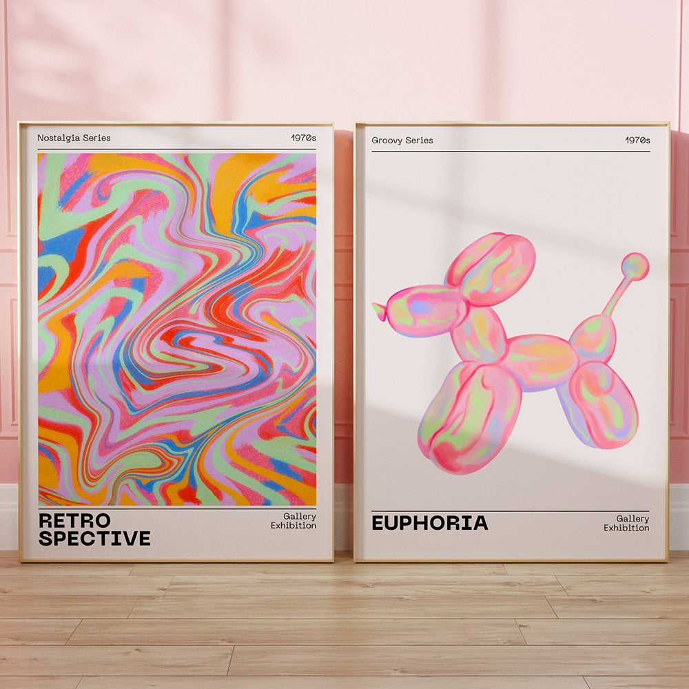 70s Aesthetic Gradient Aura Abstract Wall Art