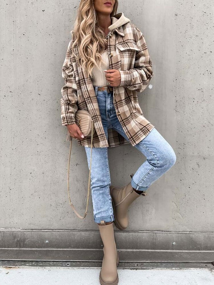 Hooded Plaid Jacket