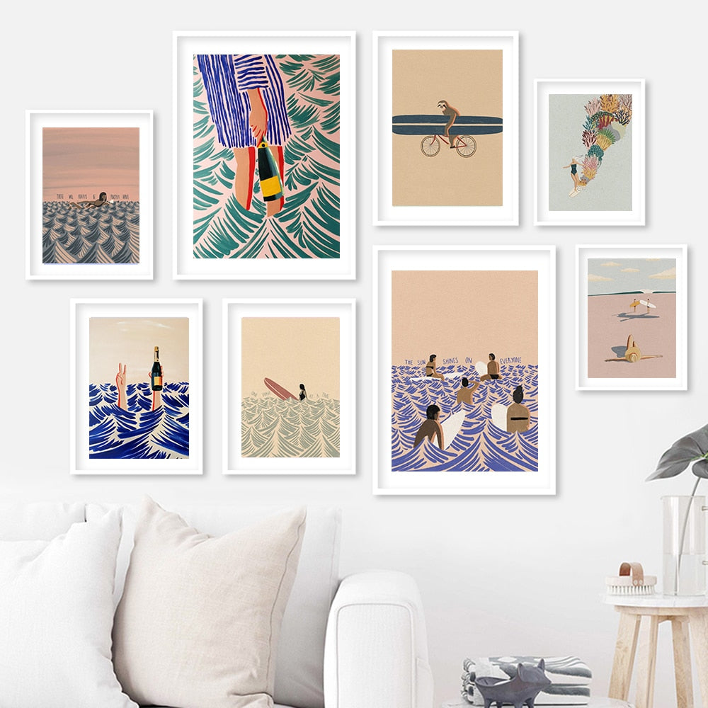 Beach Swim Pool Abstract Wall Art