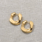 Punk Gold Chunky Hoop Earrings