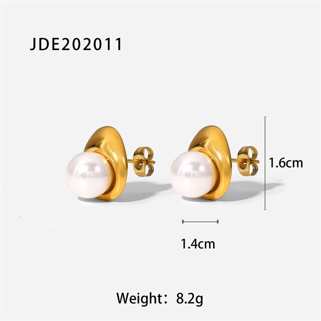Pearl Stainless Steel Earrings