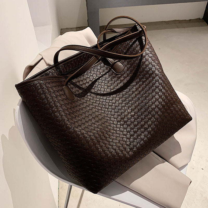 Pu Leather Big Tote Handbag