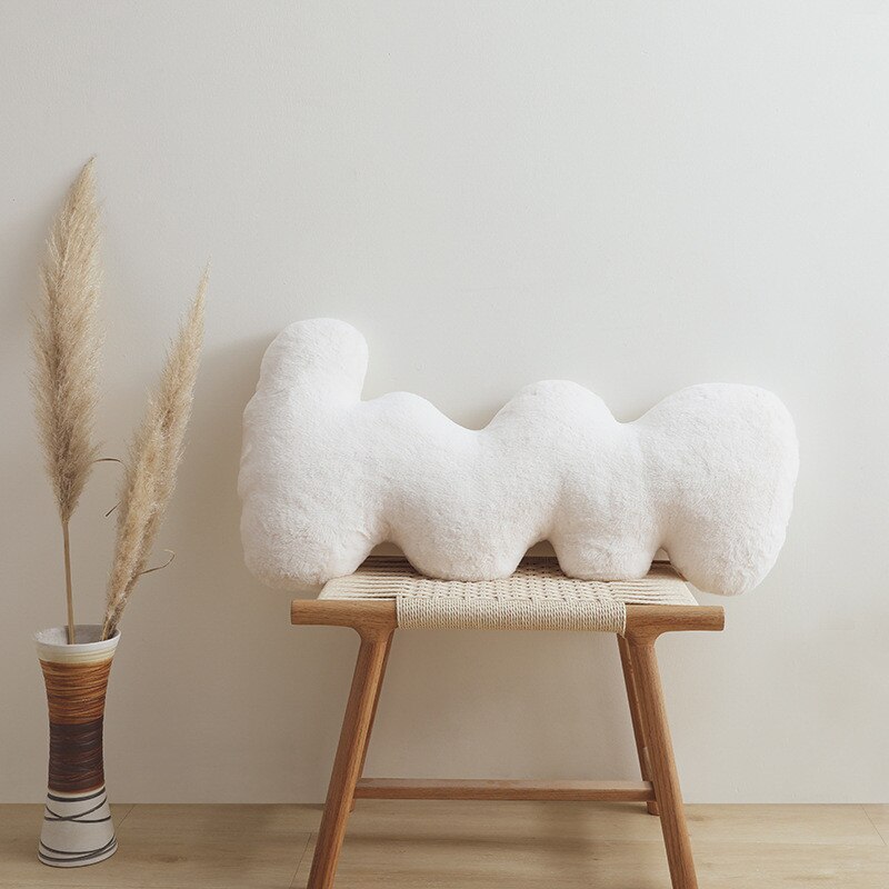 Shape Letter White Plush Pillow