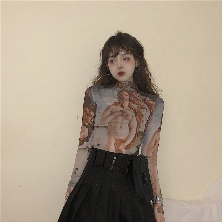 Leonardo Mesh Long Sleeve T Shirt