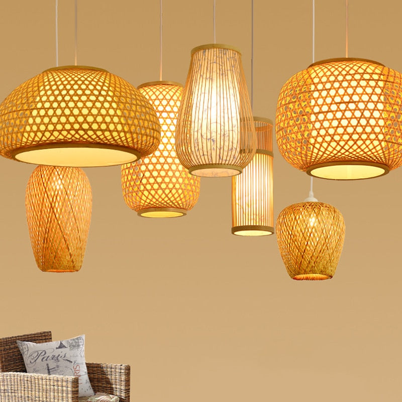 Woven Bamboo Pendant Lights