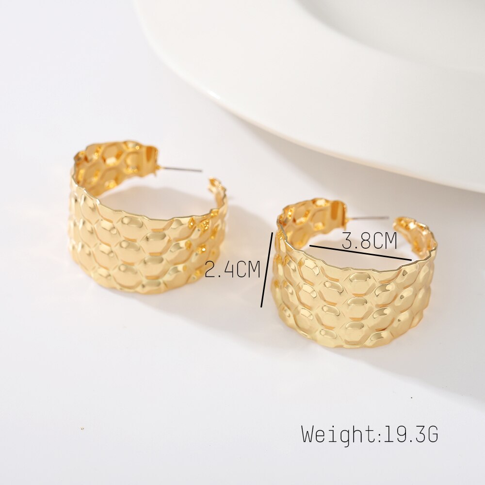 Punk Metallic Hoop Earring