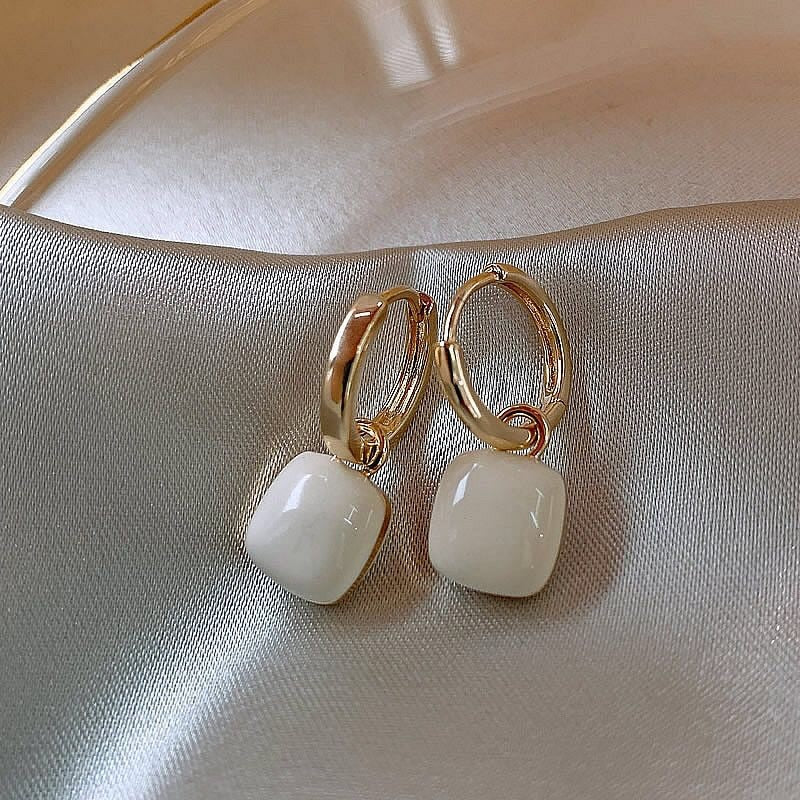 Geometric Love Square Dangle Earrings