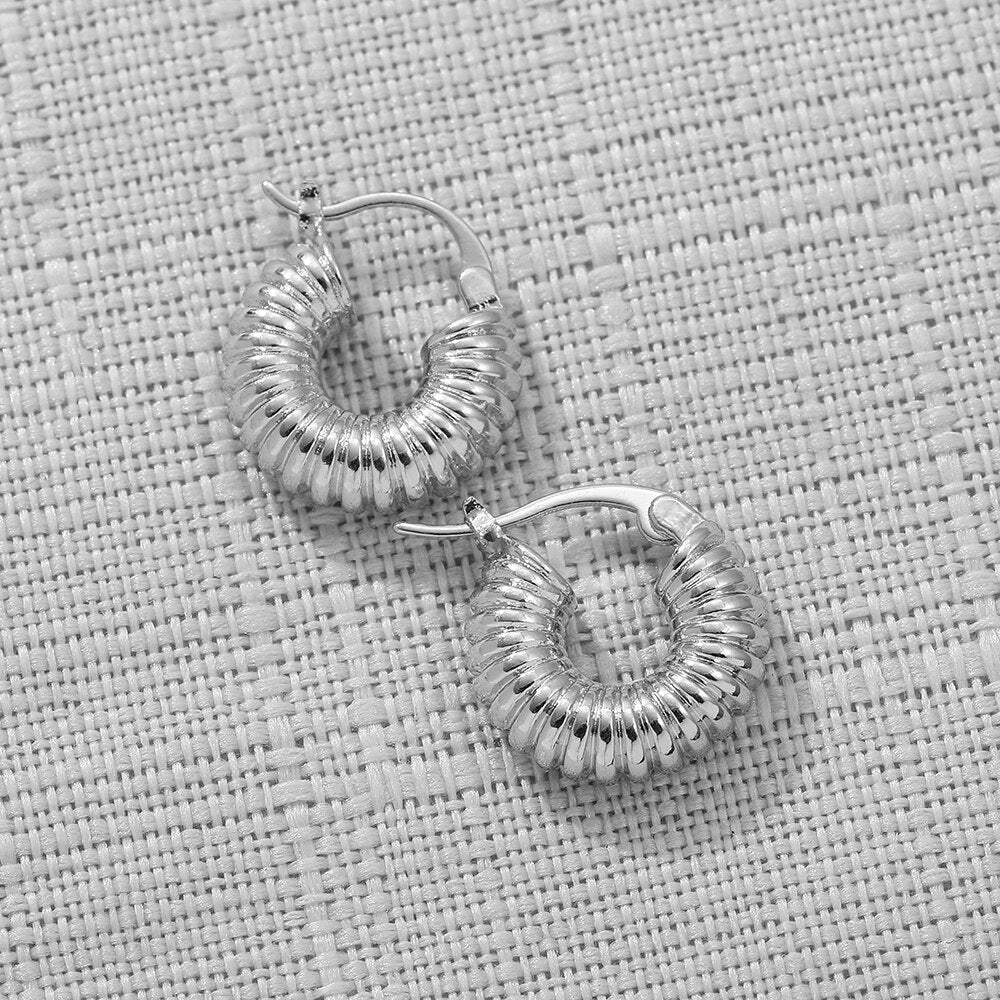Punk Gold Chunky Hoop Earrings
