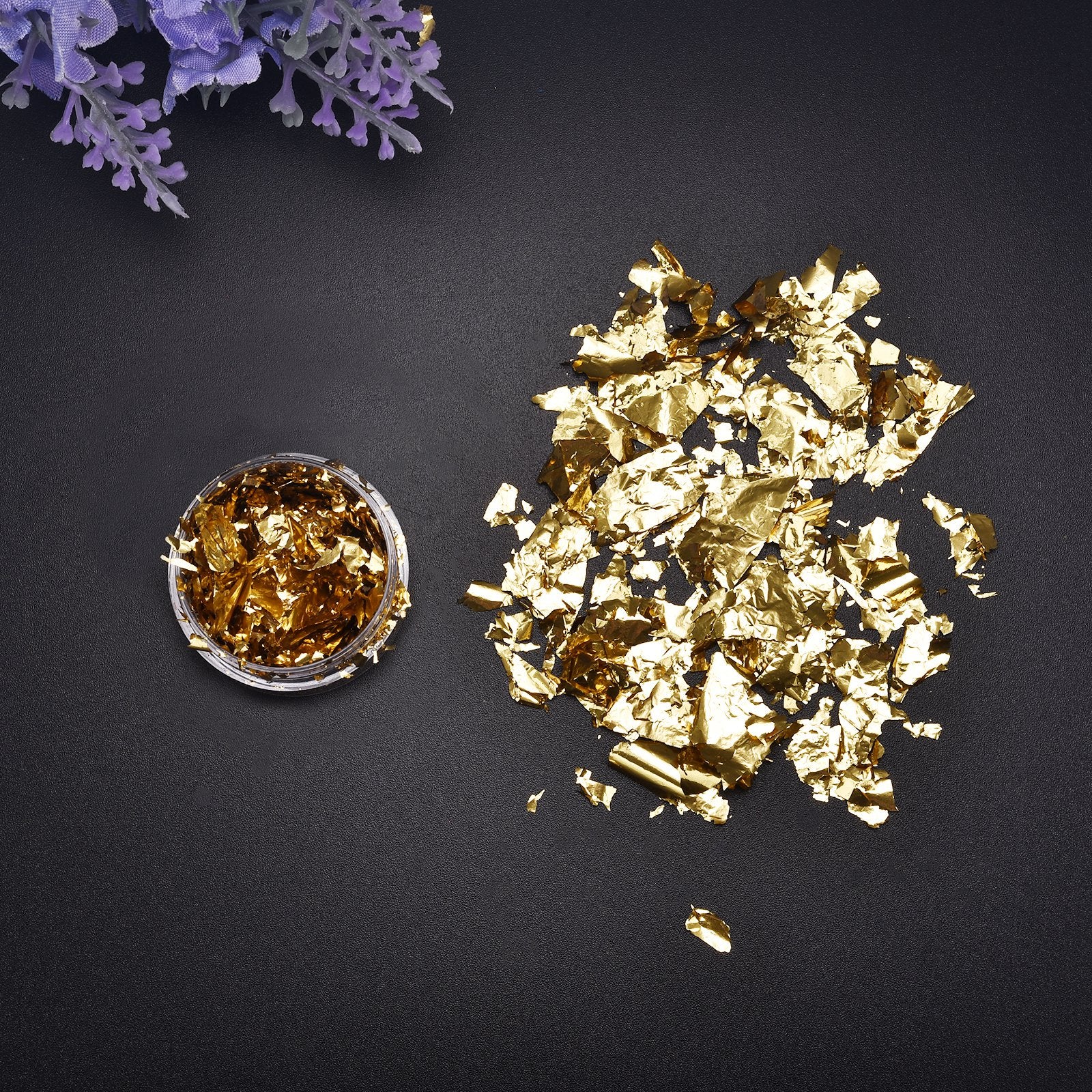 Gold Foil Sequins Glitter Nail Art