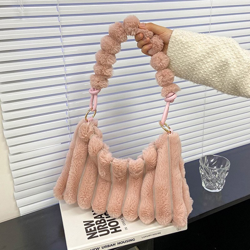 Wool Fluffy Fur Shoulder Bag