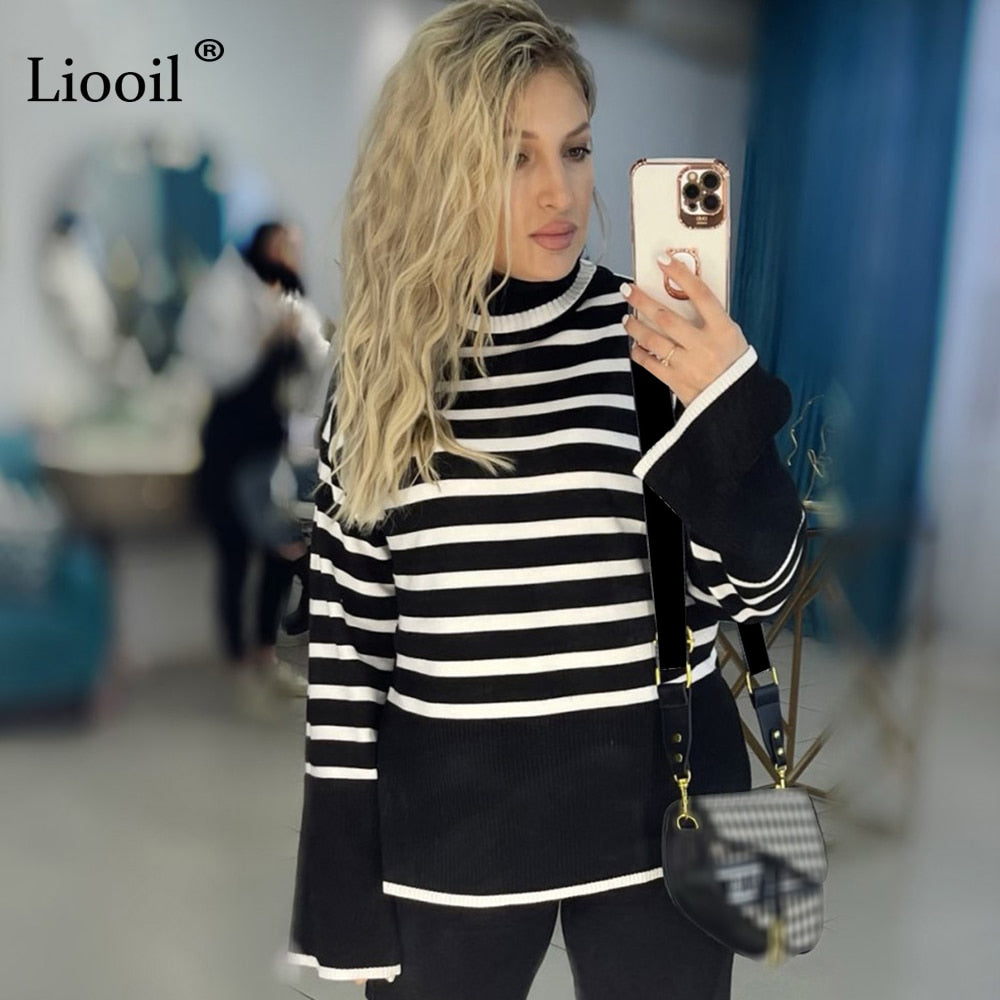 Black And White Stripe Sweater