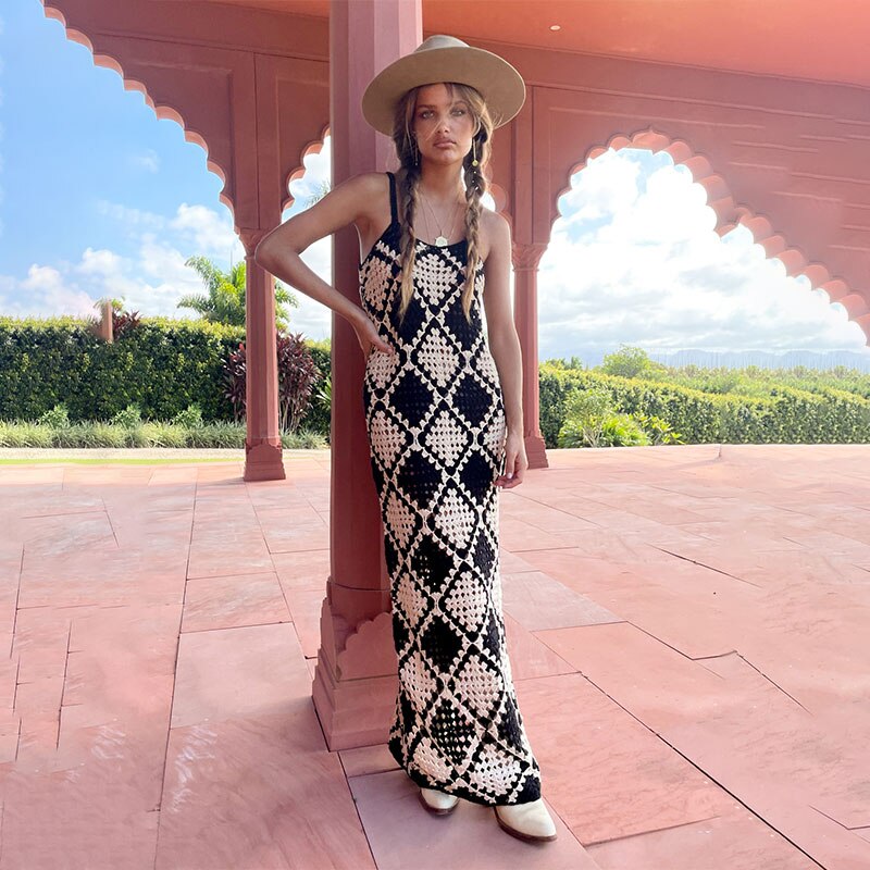 Knitted Crochet Maxi Dress
