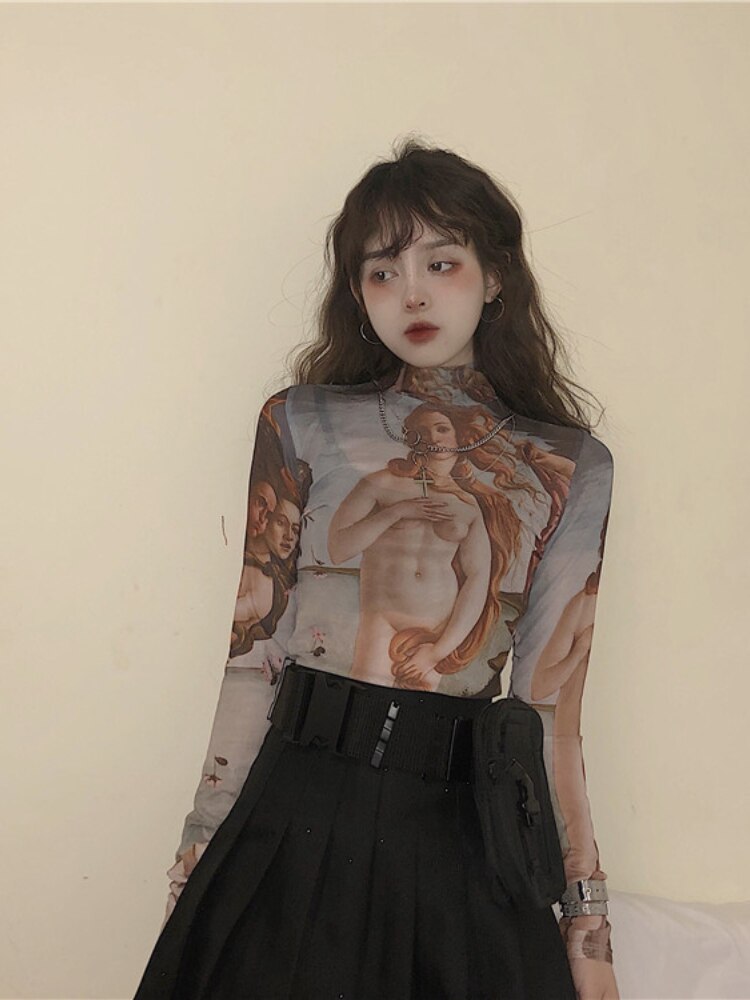 Leonardo Mesh Long Sleeve T Shirt