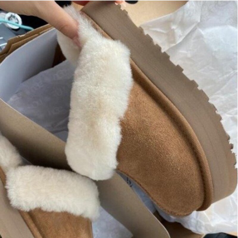 Plush Cotton Platform Slippers